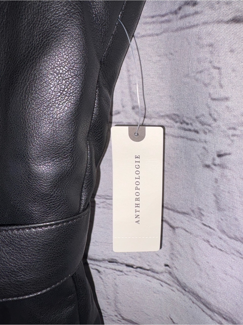 Anthropologie Black Faux Leather Blazer Romper Sleeveless Belt Pockets NWT $178 - Picture 8 of 16